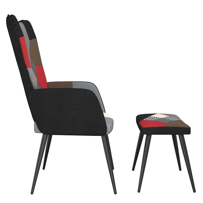 Scaun de relaxare cu taburet, textil, petice - WALTI WALTI