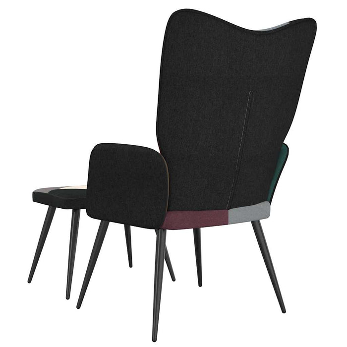 Scaun de relaxare cu taburet, textil, petice - WALTI WALTI