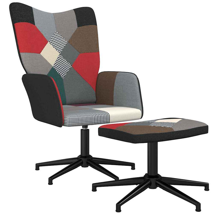 Scaun de relaxare cu taburet, textil, petice - WALTI WALTI