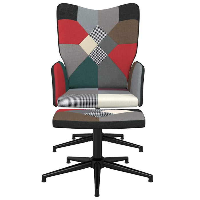 Scaun de relaxare cu taburet, textil, petice - WALTI WALTI