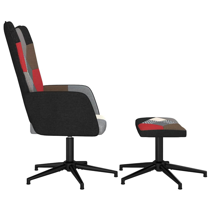 Scaun de relaxare cu taburet, textil, petice - WALTI WALTI