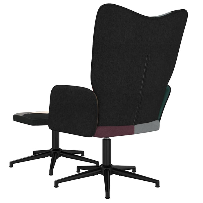 Scaun de relaxare cu taburet, textil, petice - WALTI WALTI