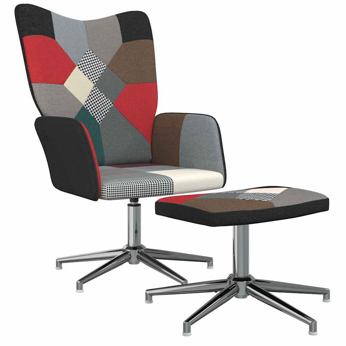Scaun de relaxare cu taburet, textil, petice WALTI