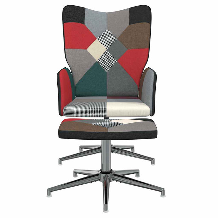 Scaun de relaxare cu taburet, textil, petice WALTI