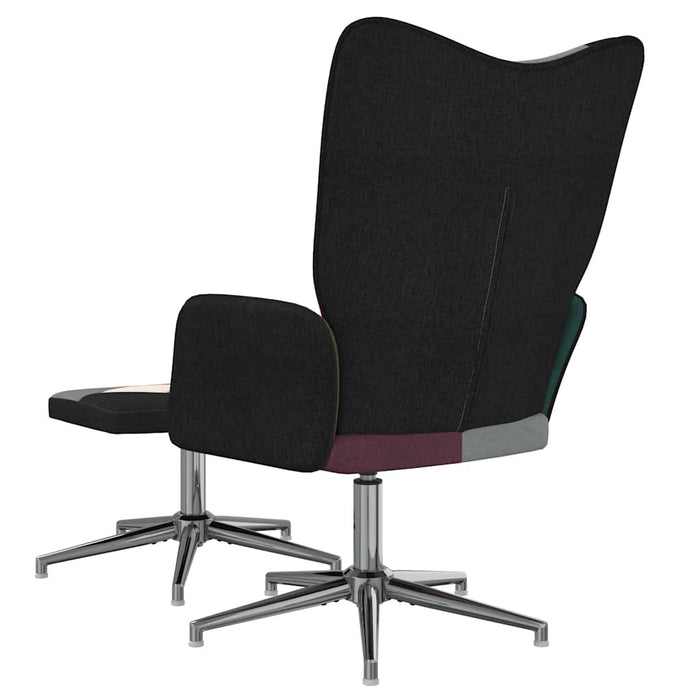 Scaun de relaxare cu taburet, textil, petice WALTI