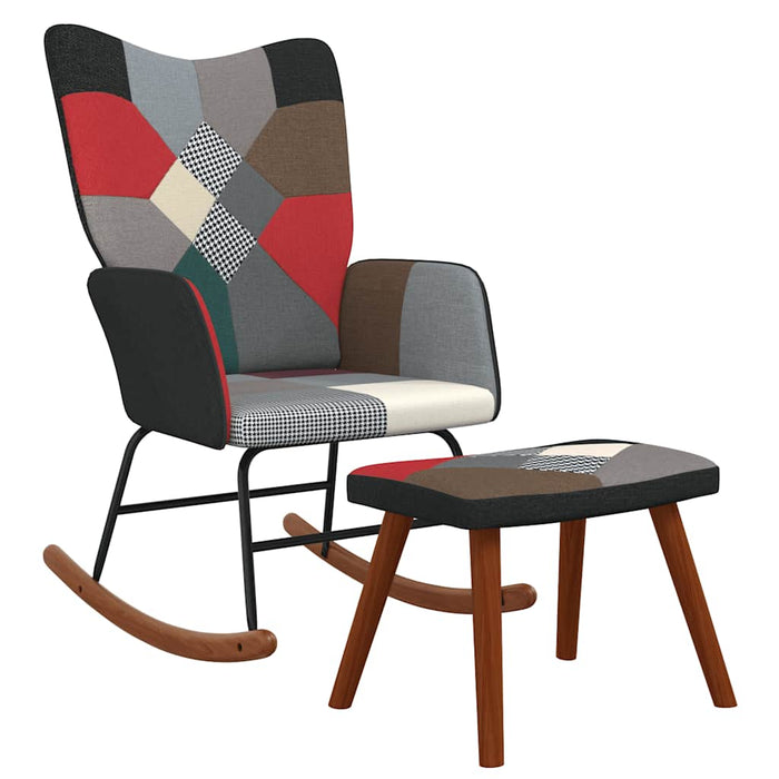 Scaun balansoar cu taburet, material textil, petice - WALTI WALTI