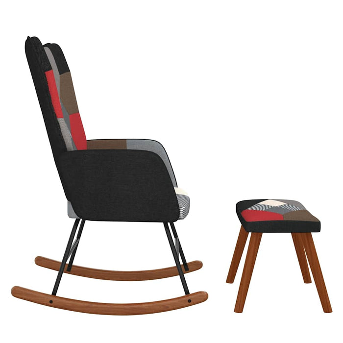 Scaun balansoar cu taburet, material textil, petice - WALTI WALTI