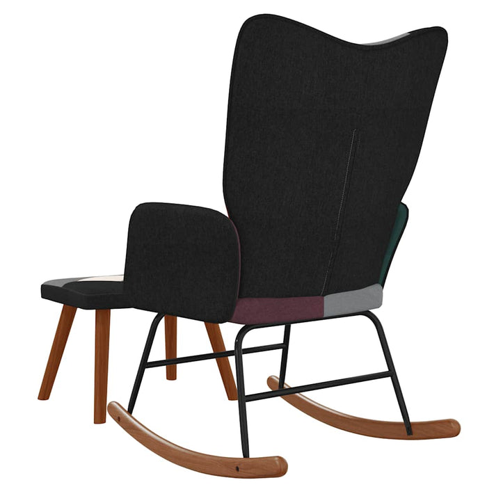 Scaun balansoar cu taburet, material textil, petice - WALTI WALTI