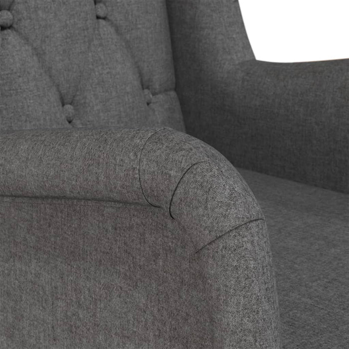 Fotoliu picioare balansoar din lemn de hevea gri închis textil - WALTI WALTI