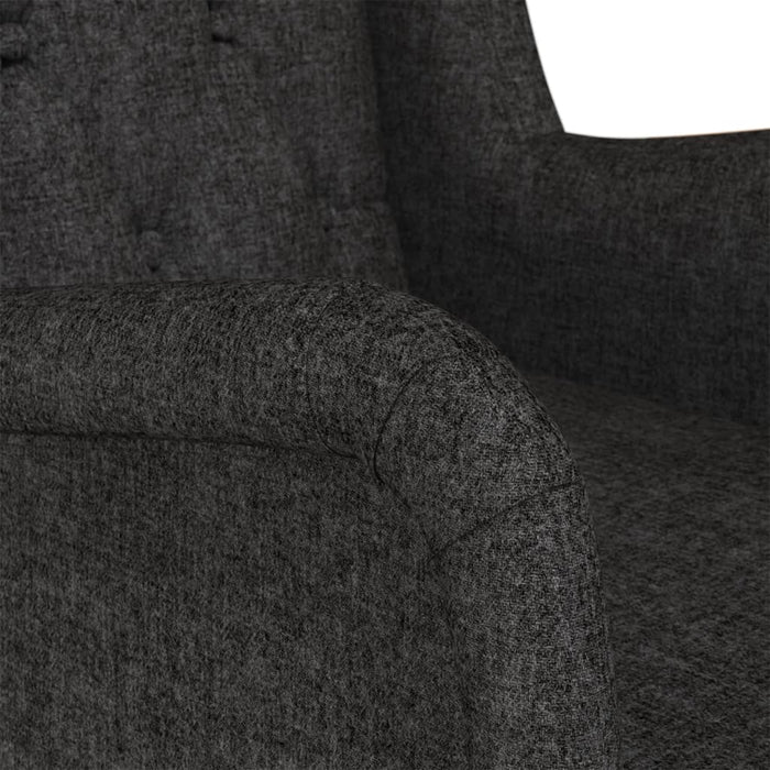 Fotoliu cu picioare balansoar din lemn de hevea negru textil - WALTI WALTI