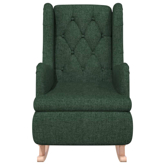 Fotoliu picioare balansoar din lemn hevea verde închis textil - WALTI WALTI
