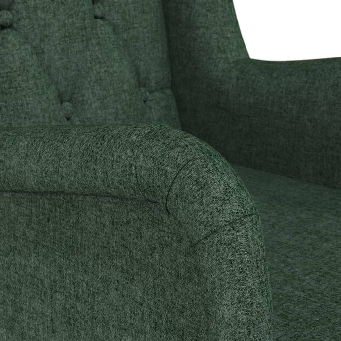 Fotoliu picioare balansoar din lemn hevea verde închis textil - WALTI WALTI