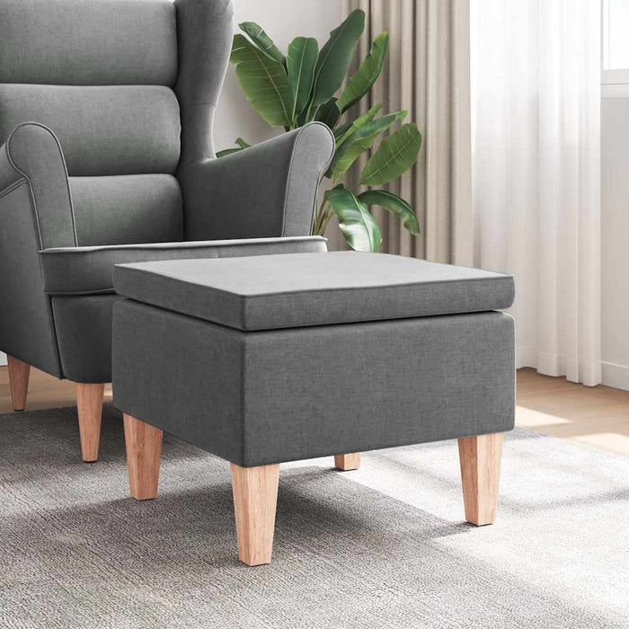 Scaun cu picioare din lemn, gri închis, material textil - WALTI WALTI