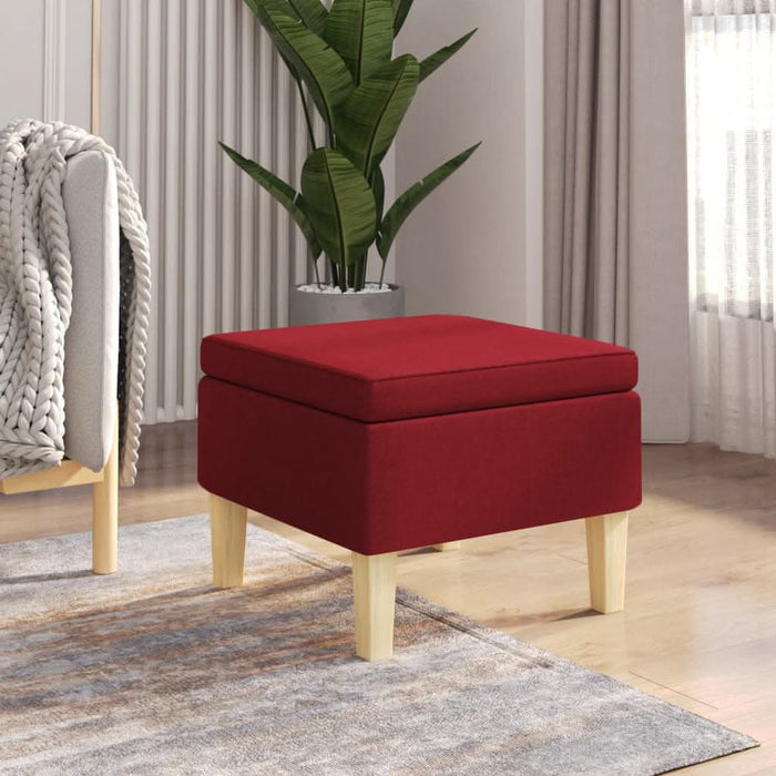 Scaun cu picioare din lemn, roșu vin, material textil - WALTI WALTI