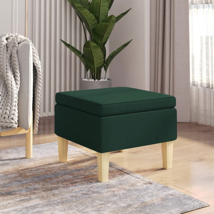 Scaun cu picioare din lemn, verde închis, material textil - WALTI WALTI