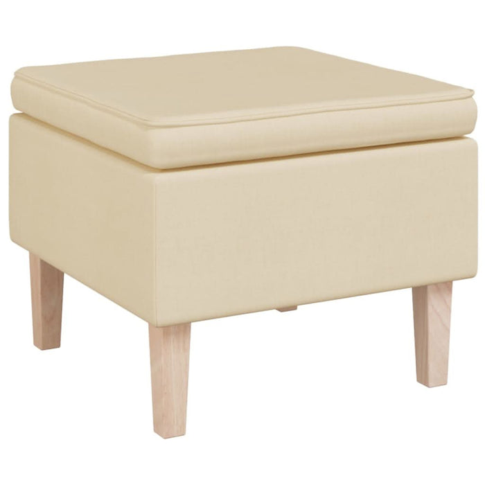 Scaun cu picioare din lemn, crem, material textil - WALTI WALTI
