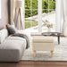 Scaun cu picioare din lemn, crem, material textil - WALTI WALTI