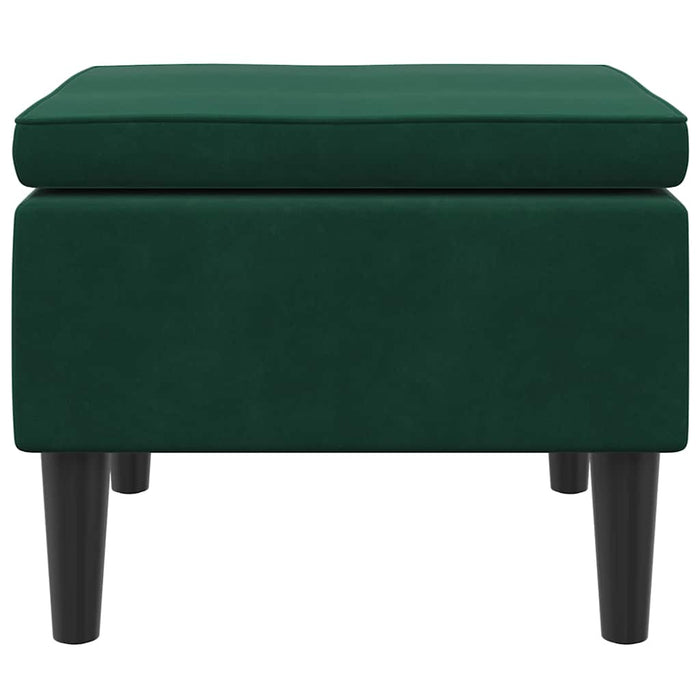 Scaun cu picioare din lemn, verde închis, catifea - WALTI WALTI