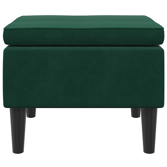 Scaun cu picioare din lemn, verde închis, catifea - WALTI WALTI