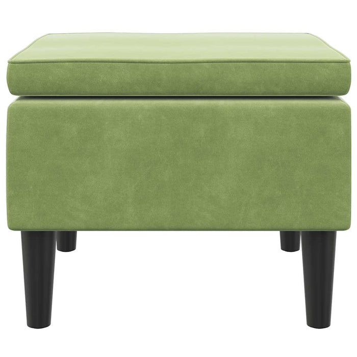 Scaun cu picioare din lemn, verde deschis, catifea - WALTI WALTI