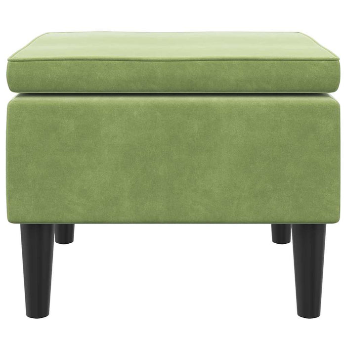 Scaun cu picioare din lemn, verde deschis, catifea - WALTI WALTI