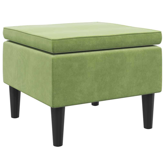 Scaun cu picioare din lemn, verde deschis, catifea - WALTI WALTI