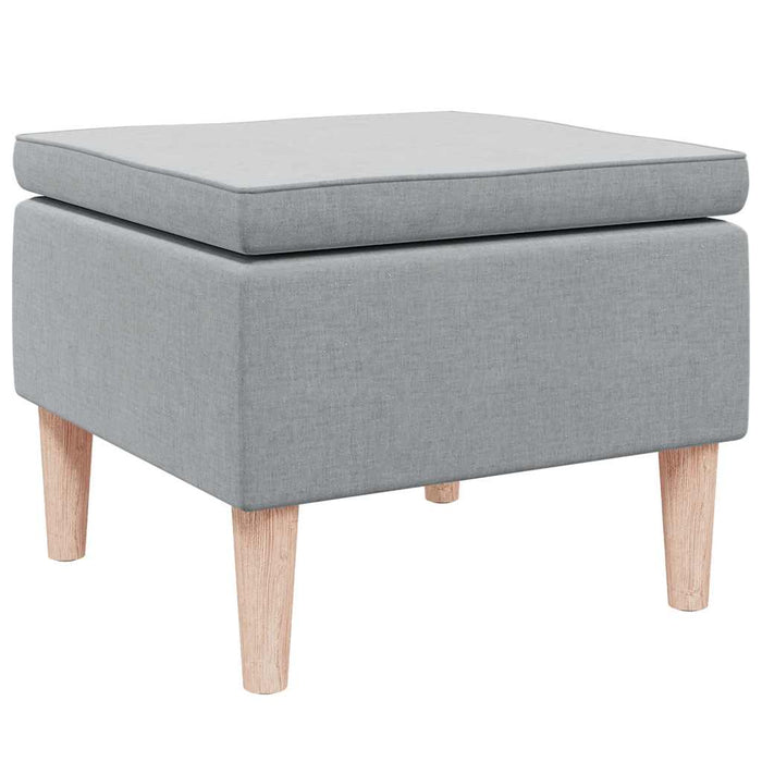 Scaun cu picioare din lemn, gri deschis, material textil - WALTI WALTI