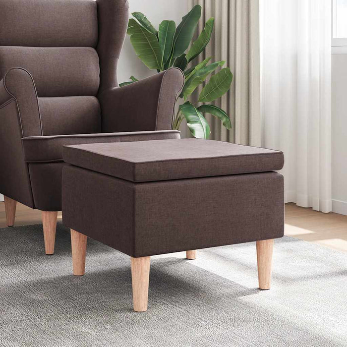 Scaun cu picioare din lemn, maro închis, material textil - WALTI WALTI