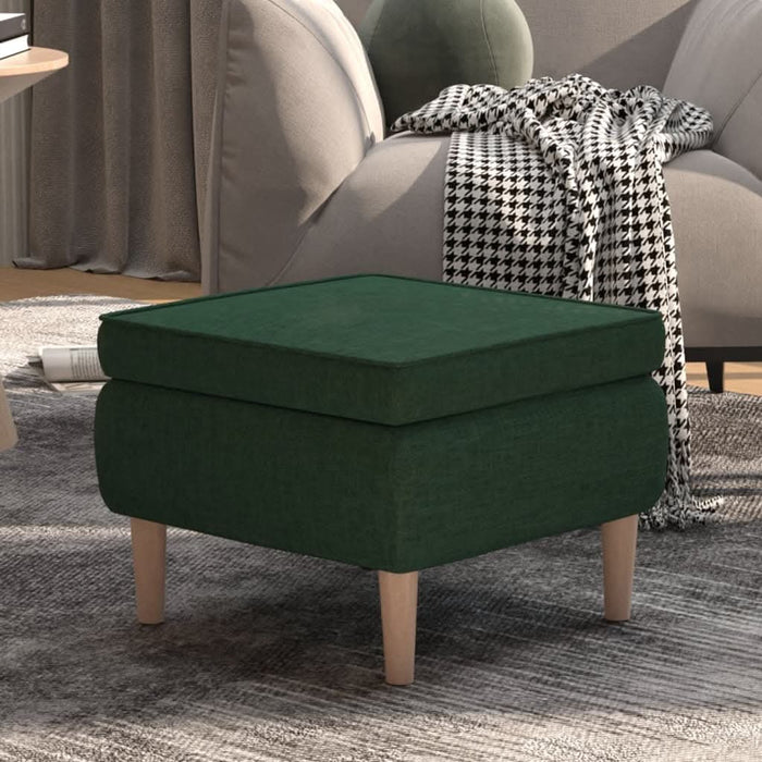 Scaun cu picioare din lemn, verde închis, material textil - WALTI WALTI