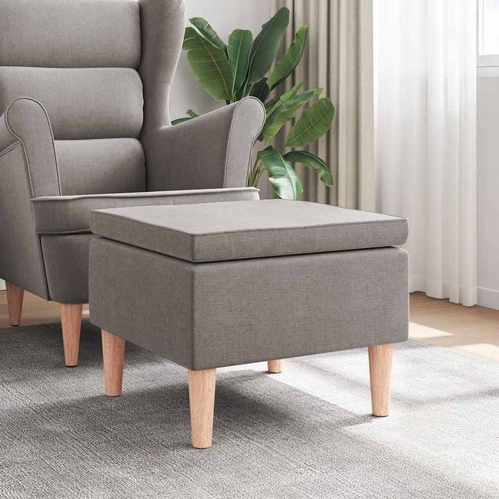 Scaun cu picioare din lemn, gri taupe, material textil - WALTI WALTI