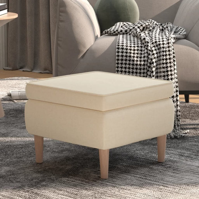 Scaun cu picioare din lemn, crem, material textil - WALTI WALTI