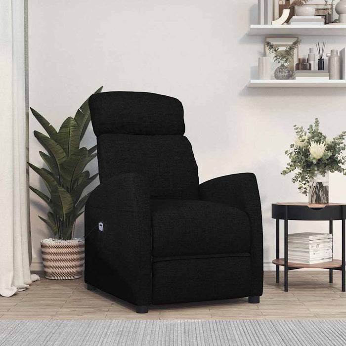 Fotoliu cu ridicare, negru, material textil WALTI