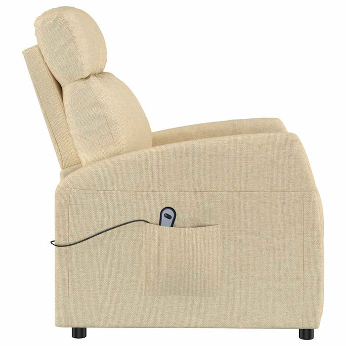 Fotoliu cu ridicare, crem, material textil WALTI