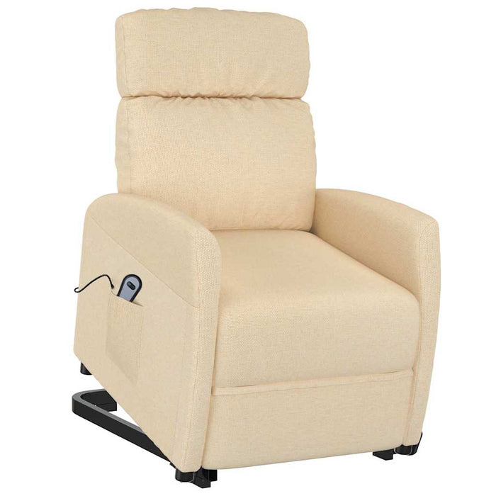 Fotoliu cu ridicare, crem, material textil WALTI