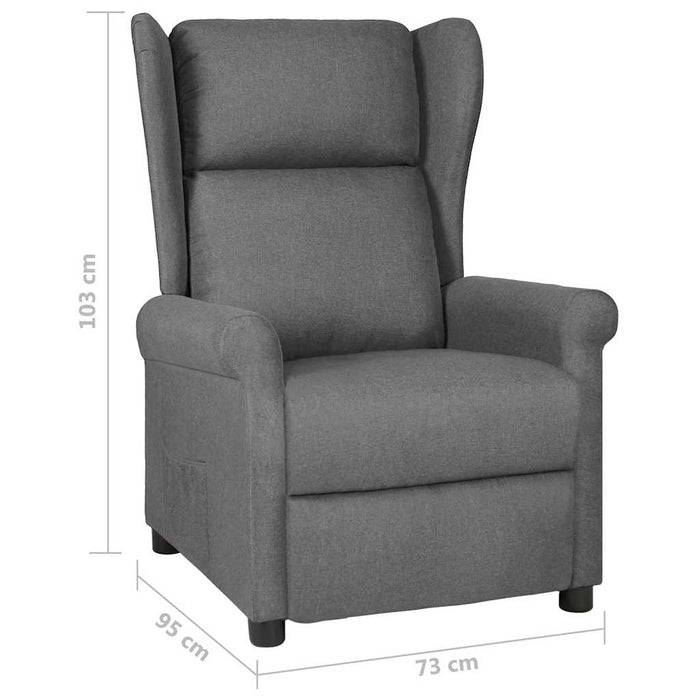 Fotoliu rabatabil, gri deschis, material textil WALTI