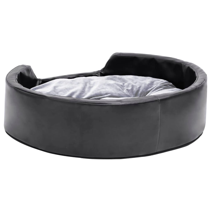 Pat pentru câini, negru/gri, 69x59x19 cm, pluș/piele ecologică - WALTI WALTI