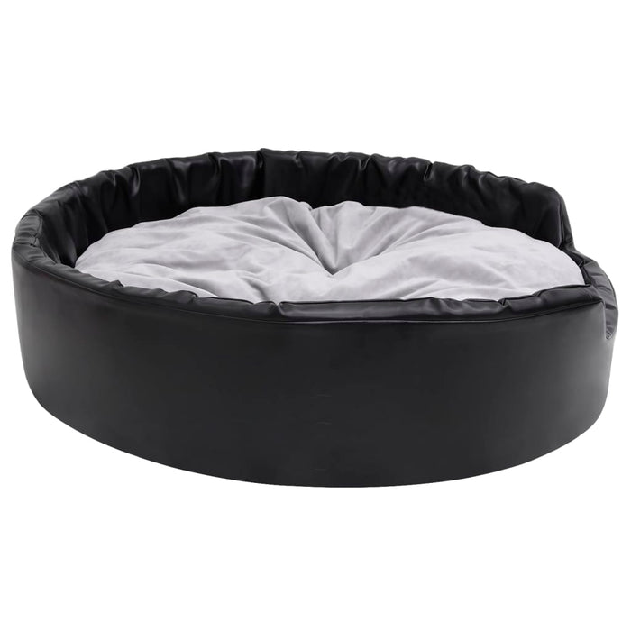 Pat pentru câini, negru/gri, 99x89x21 cm, pluș/piele ecologică - WALTI WALTI