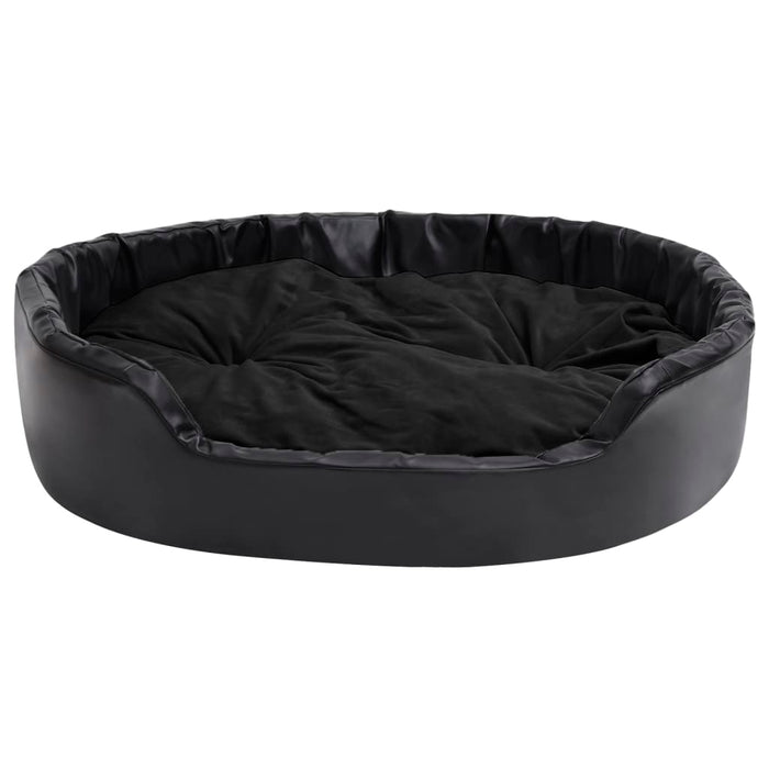 Pat pentru câini, negru, 99x89x21 cm, pluș/piele ecologică - WALTI WALTI