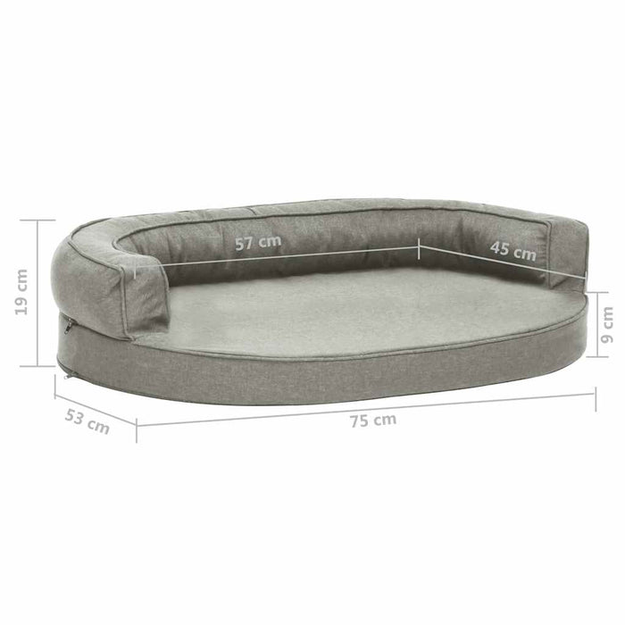 Saltea ergonomică pat de câini, gri, 75x53 cm, aspect de in WALTI