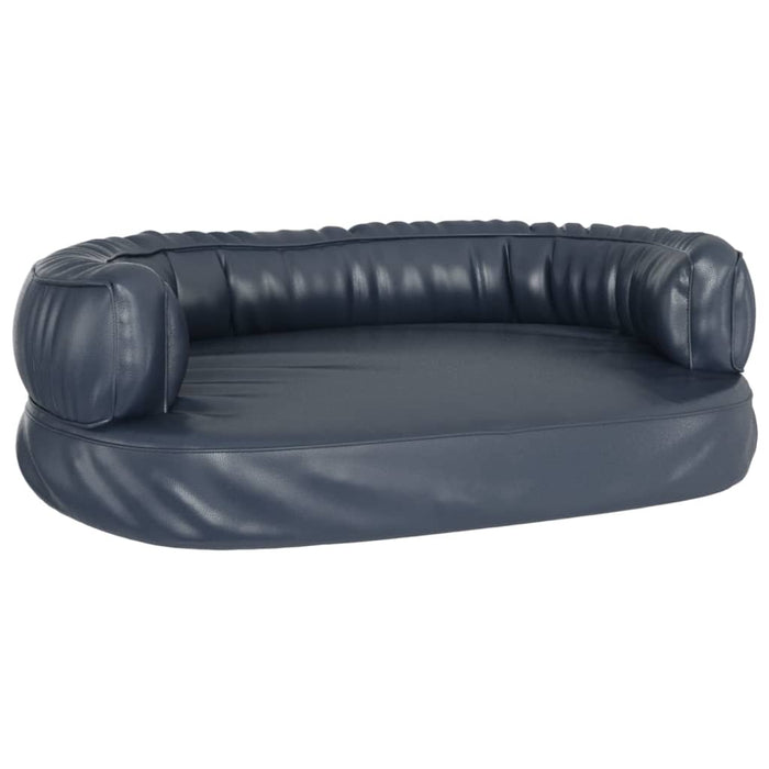Pat pentru câini spumă ergonomică albastru 60x42 cm piele eco - WALTI WALTI