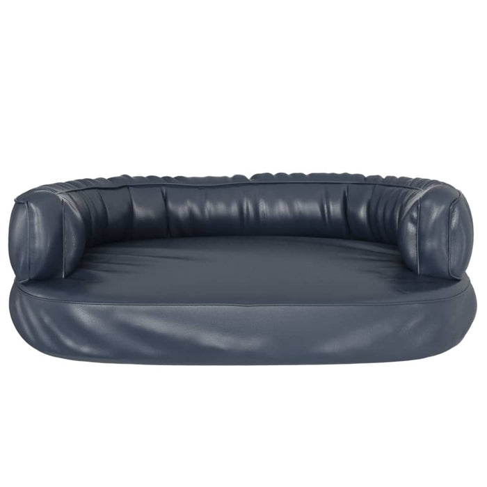 Pat pentru câini spumă ergonomică albastru 60x42 cm piele eco - WALTI WALTI