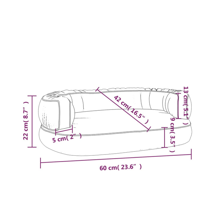 Pat pentru câini spumă ergonomică albastru 60x42 cm piele eco - WALTI WALTI