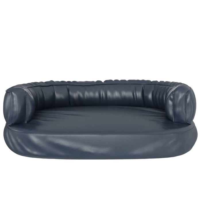 Pat de câini, spumă ergonomică, albastru, 75x53 cm, piele eco - WALTI WALTI