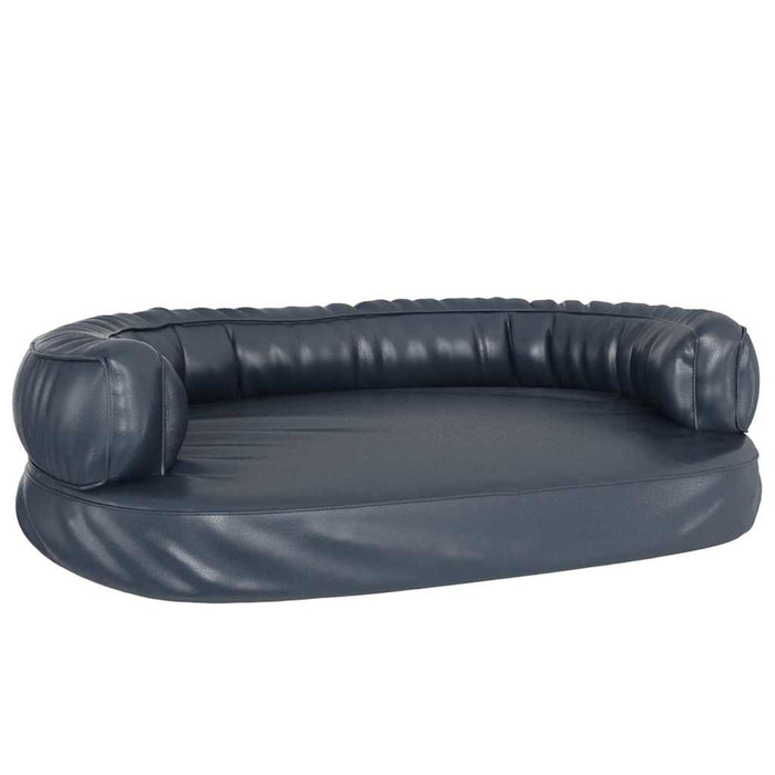 Pat de câini, spumă ergonomică, albastru, 88x65 cm, piele eco - WALTI WALTI