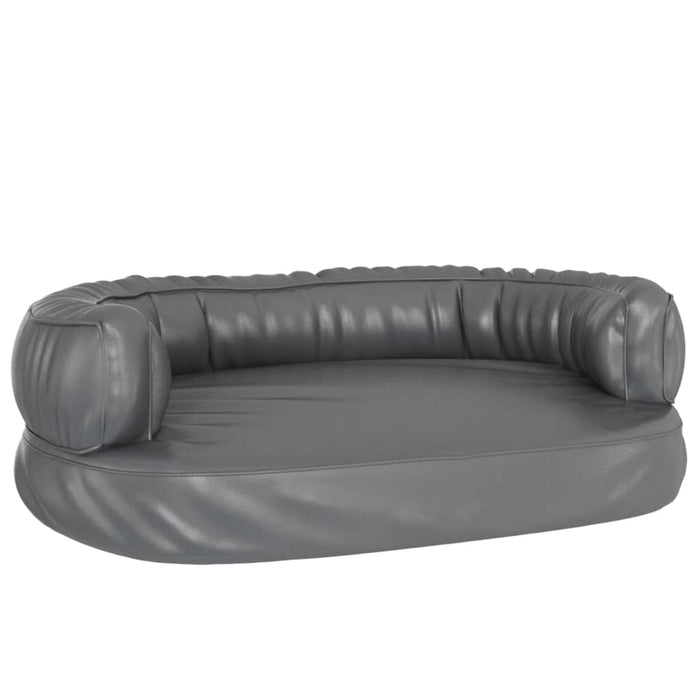 Pat pentru câini, spumă ergonomică, gri, 60x42 cm, piele eco - WALTI WALTI