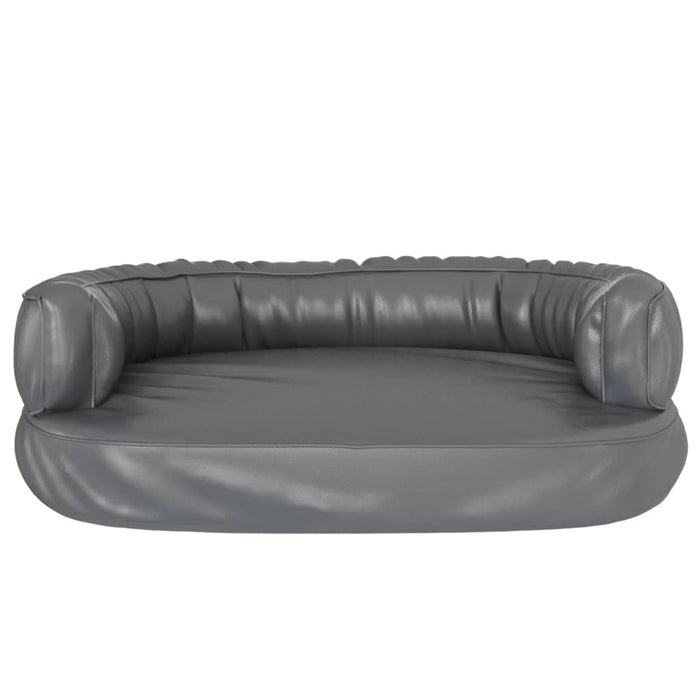 Pat pentru câini, spumă ergonomică, gri, 60x42 cm, piele eco - WALTI WALTI