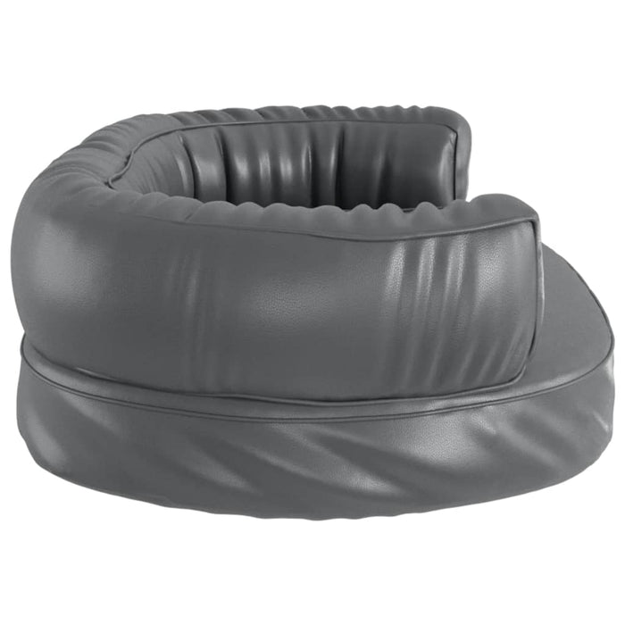 Pat pentru câini, spumă ergonomică, gri, 60x42 cm, piele eco - WALTI WALTI