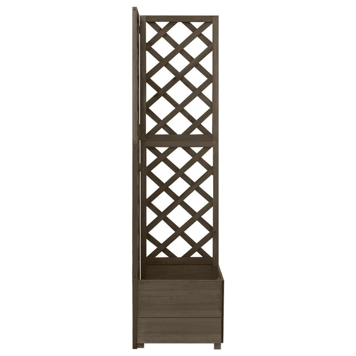 Jardinieră colț cu spalier, gri, 40x40x150 cm, lemn masiv brad - WALTI WALTI