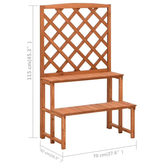 Suport plante cu spalier, 70x42x115 cm, lemn masiv de brad - WALTI WALTI