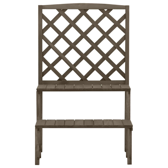 Suport plante cu spalier, gri, 70x42x115 cm, lemn masiv de brad - WALTI WALTI